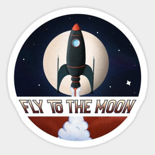 Fly to the Moon Sticker